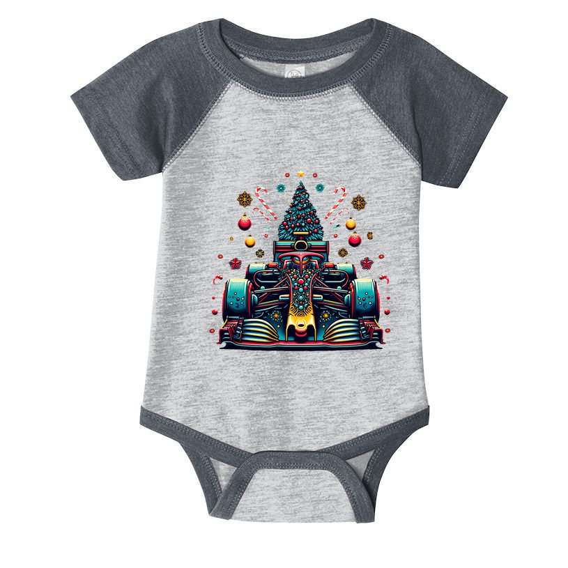 Formula Racing Car Christmas Tree Infant Baby Jersey Bodysuit