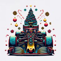 Formula Racing Car Christmas Tree Button