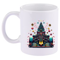 Formula Racing Car Christmas Tree 11oz C Handle Ceramic Mug
