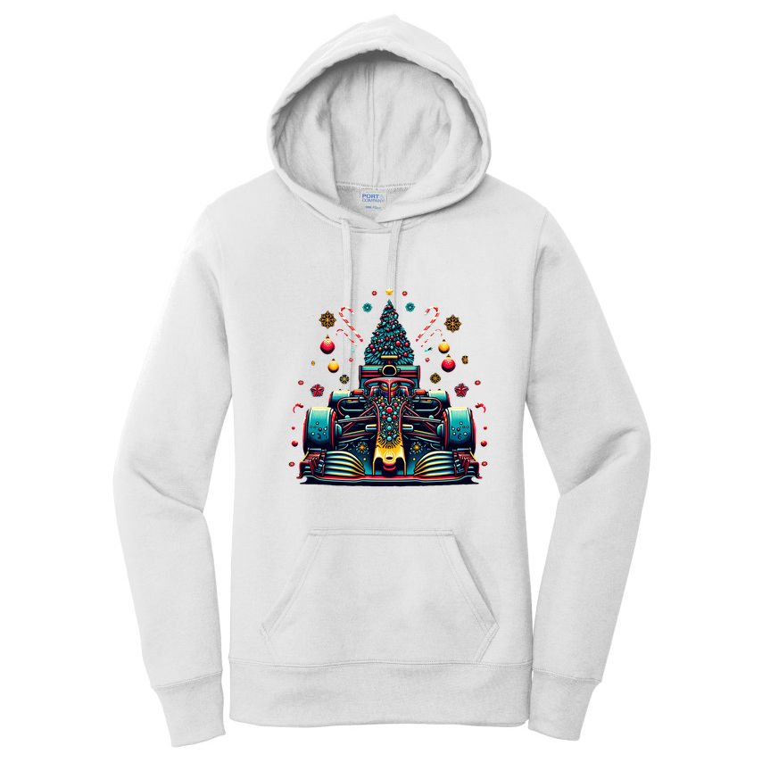 Formula Racing Car Christmas Tree Women's Pullover Hoodie
