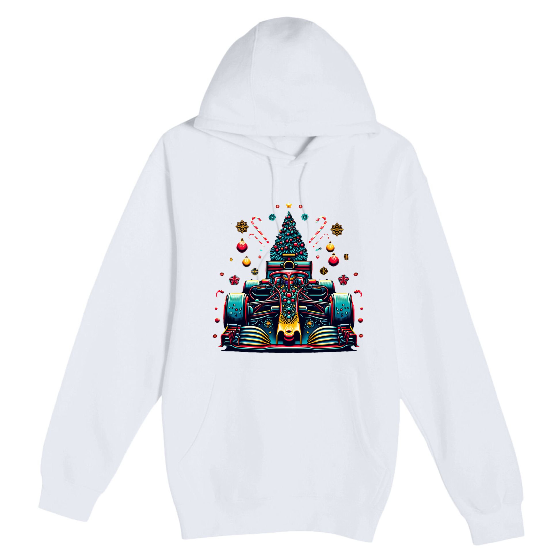 Formula Racing Car Christmas Tree Premium Pullover Hoodie