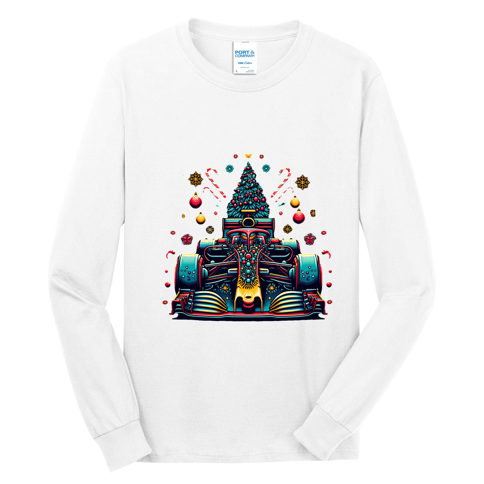 Formula Racing Car Christmas Tree Tall Long Sleeve T-Shirt