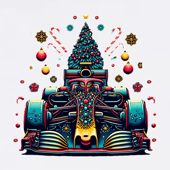 Formula Racing Car Christmas Tree Womens T-Shirt