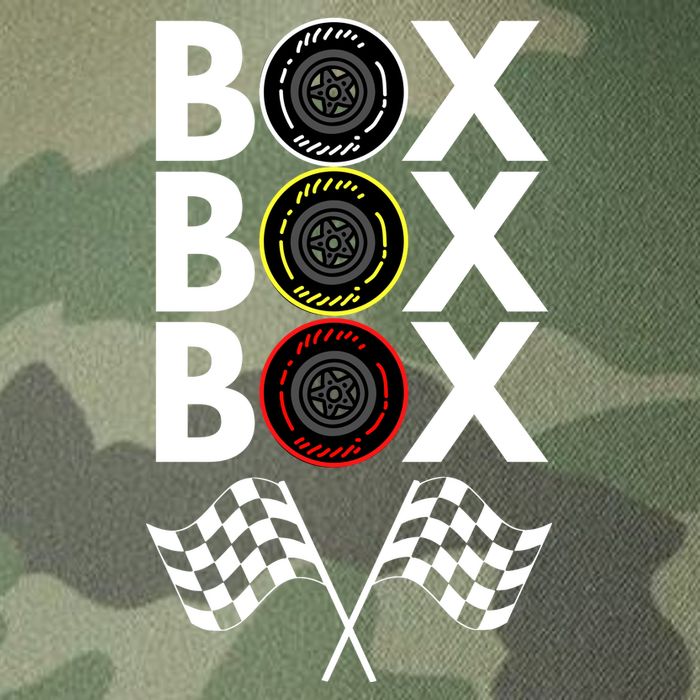 Formula Racing Car, Box Box Box Radio Call To PitBox Car Race Legacy Tie Dye Trucker Hat