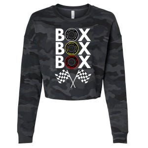 Formula Racing Car, Box Box Box Radio Call To PitBox Car Race Cropped Pullover Crew