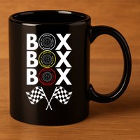Formula Racing Car, Box Box Box Radio Call To PitBox Car Race 11oz C Handle Ceramic Mug