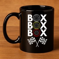 Formula Racing Car, Box Box Box Radio Call To PitBox Car Race 11oz C Handle Ceramic Mug