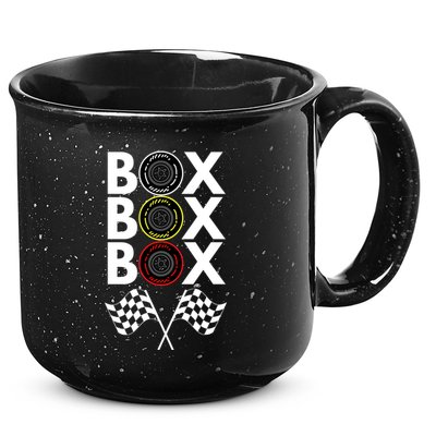 Formula Racing Car, Box Box Box Radio Call To PitBox Car Race 15oz Campfire Ceramic Mug