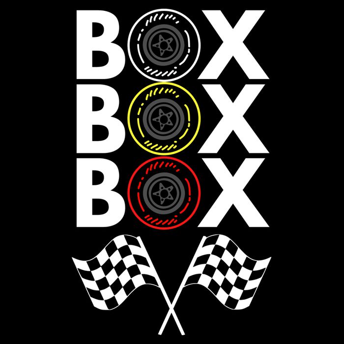 Formula Racing Car, Box Box Box Radio Call To PitBox Car Race Dry Zone Grid Polo