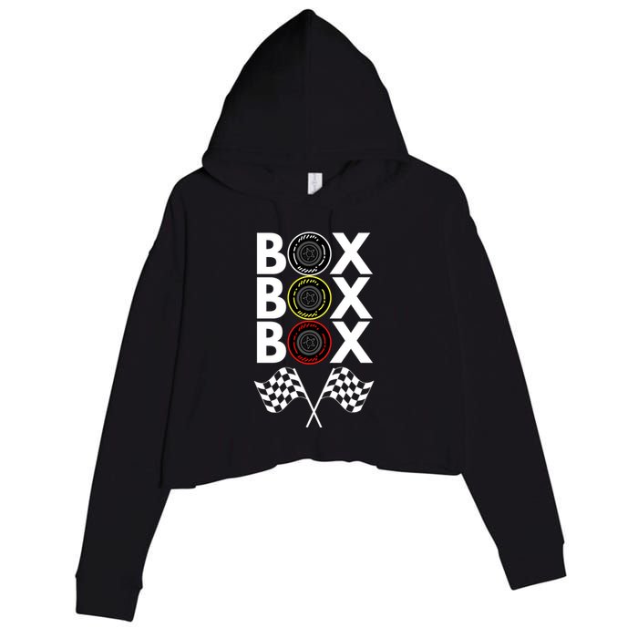 Formula Racing Car, Box Box Box Radio Call To PitBox Car Race Crop Fleece Hoodie