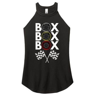 Formula Racing Car, Box Box Box Radio Call To PitBox Car Race Women's Perfect Tri Rocker Tank