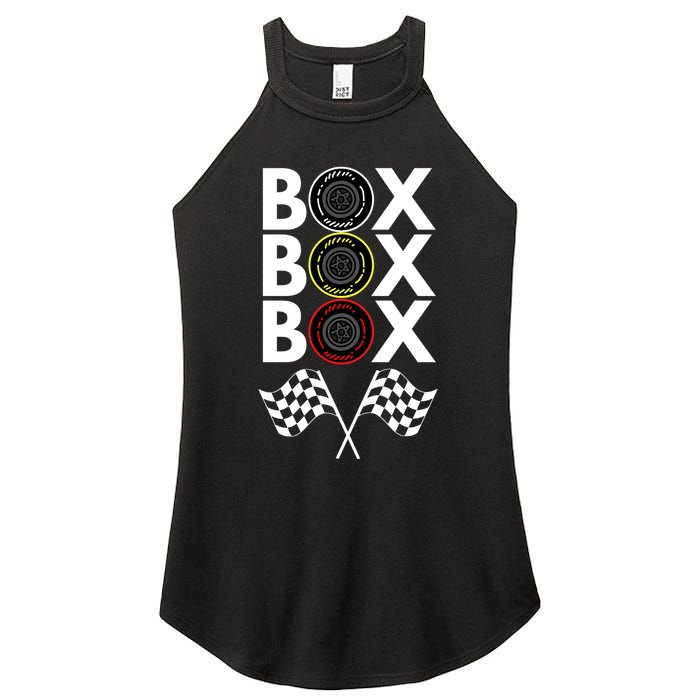Formula Racing Car, Box Box Box Radio Call To PitBox Car Race Women's Perfect Tri Rocker Tank