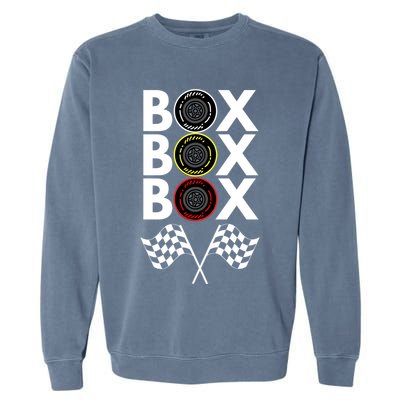 Formula Racing Car, Box Box Box Radio Call To PitBox Car Race Garment-Dyed Sweatshirt