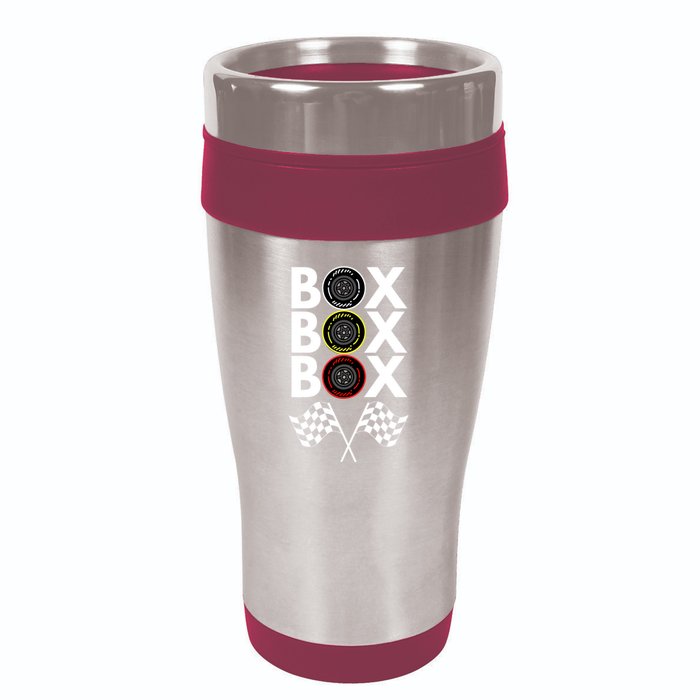 Formula Racing Car, Box Box Box Radio Call To PitBox Car Race 16oz Travel Tumbler