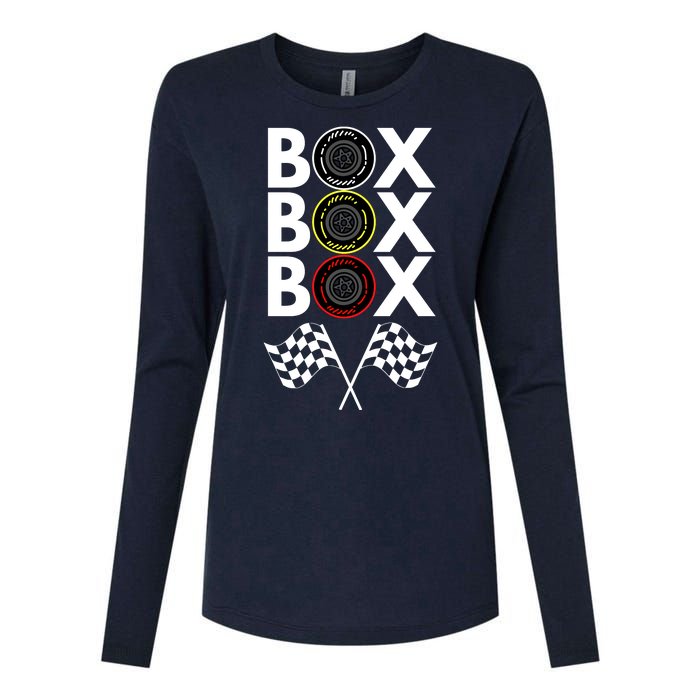 Formula Racing Car, Box Box Box Radio Call To PitBox Car Race Womens Cotton Relaxed Long Sleeve T-Shirt