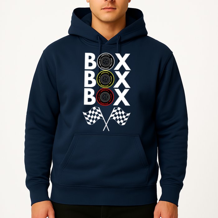 Formula Racing Car, Box Box Box Radio Call To PitBox Car Race Hoodie