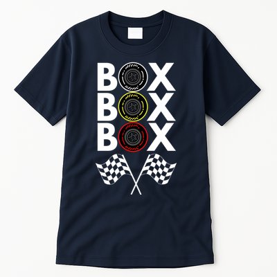 Formula Racing Car, Box Box Box Radio Call To PitBox Car Race Tall T-Shirt