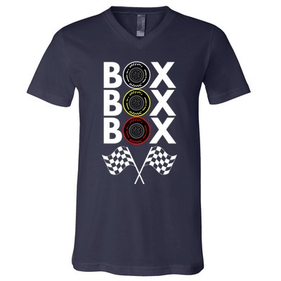 Formula Racing Car, Box Box Box Radio Call To PitBox Car Race V-Neck T-Shirt