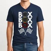 Formula Racing Car, Box Box Box Radio Call To PitBox Car Race V-Neck T-Shirt