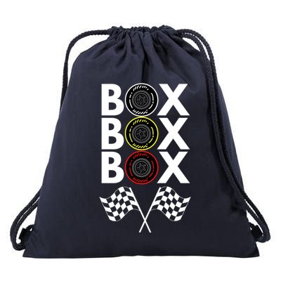 Formula Racing Car, Box Box Box Radio Call To PitBox Car Race Drawstring Bag