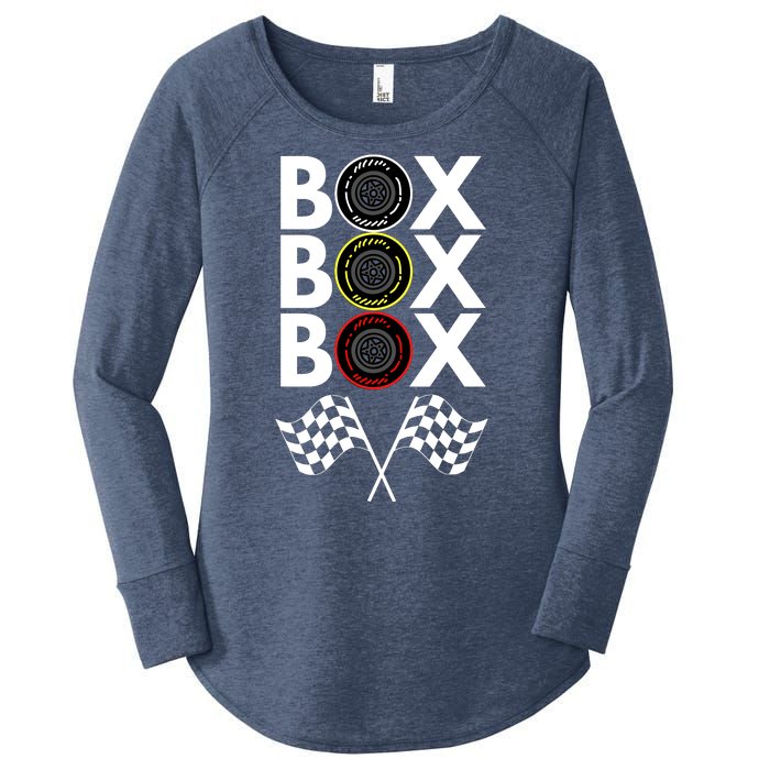 Formula Racing Car, Box Box Box Radio Call To PitBox Car Race Women's Perfect Tri Tunic Long Sleeve Shirt