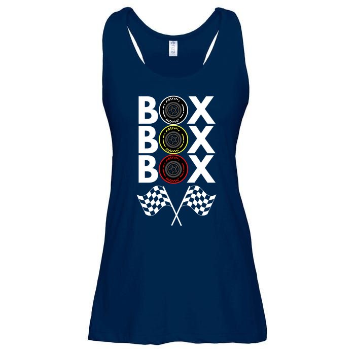 Formula Racing Car, Box Box Box Radio Call To PitBox Car Race Ladies Essential Flowy Tank