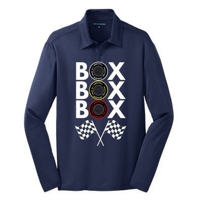 Formula Racing Car, Box Box Box Radio Call To PitBox Car Race Silk Touch Performance Long Sleeve Polo