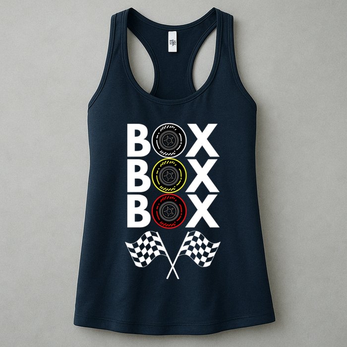 Formula Racing Car, Box Box Box Radio Call To PitBox Car Race Womens Tank Top