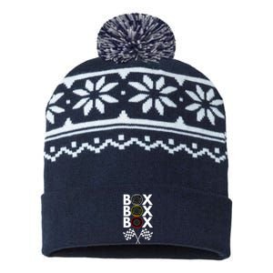 Formula Racing Car, Box Box Box Radio Call To PitBox Car Race USA-Made Snowflake Beanie