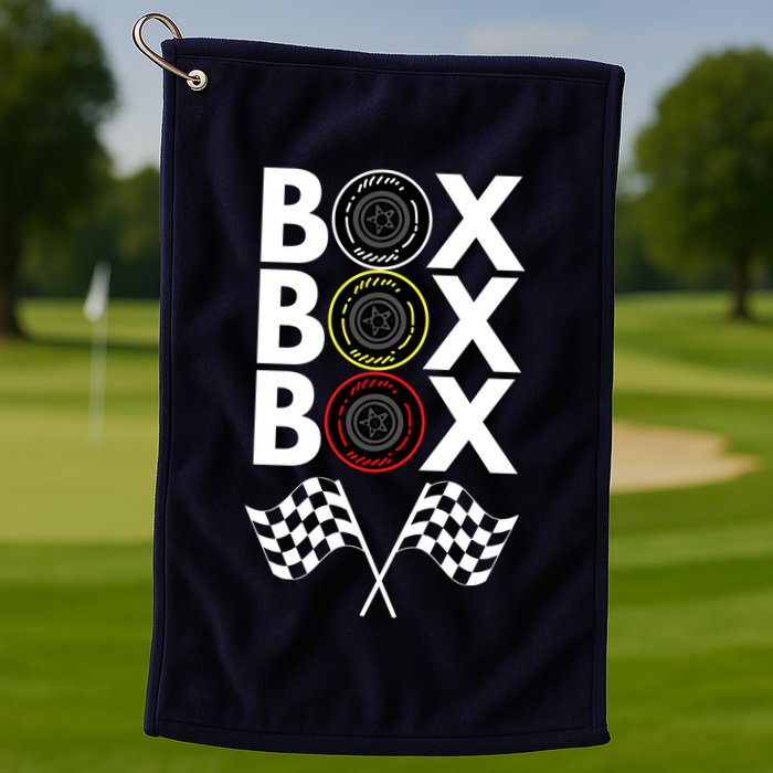 Formula Racing Car, Box Box Box Radio Call To PitBox Car Race Golf Towel