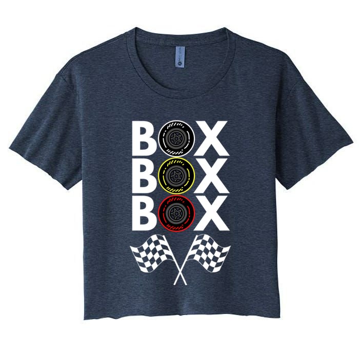 Formula Racing Car, Box Box Box Radio Call To PitBox Car Race Crop Top
