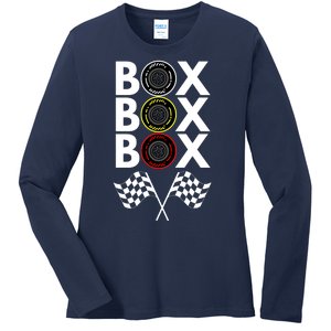 Formula Racing Car, Box Box Box Radio Call To PitBox Car Race Ladies Long Sleeve Shirt