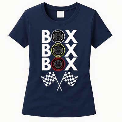 Formula Racing Car, Box Box Box Radio Call To PitBox Car Race Womens T-Shirt