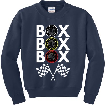 Formula Racing Car, Box Box Box Radio Call To PitBox Car Race Kids Sweatshirt