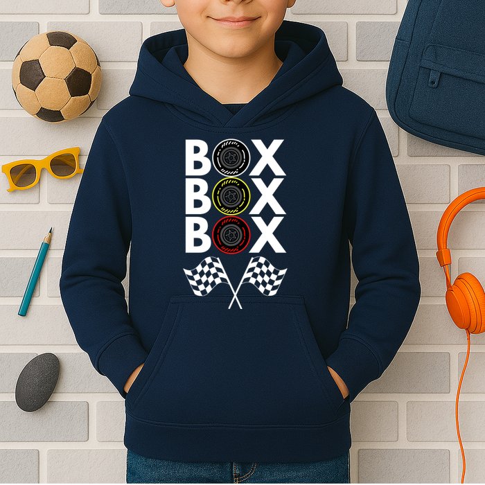 Formula Racing Car, Box Box Box Radio Call To PitBox Car Race Kids Hoodie