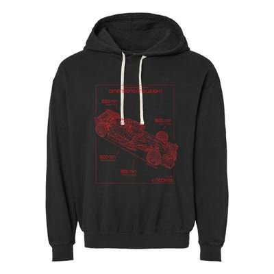 Formula Race Car Specifications Team Racing Fan Engineering Garment-Dyed Fleece Hoodie