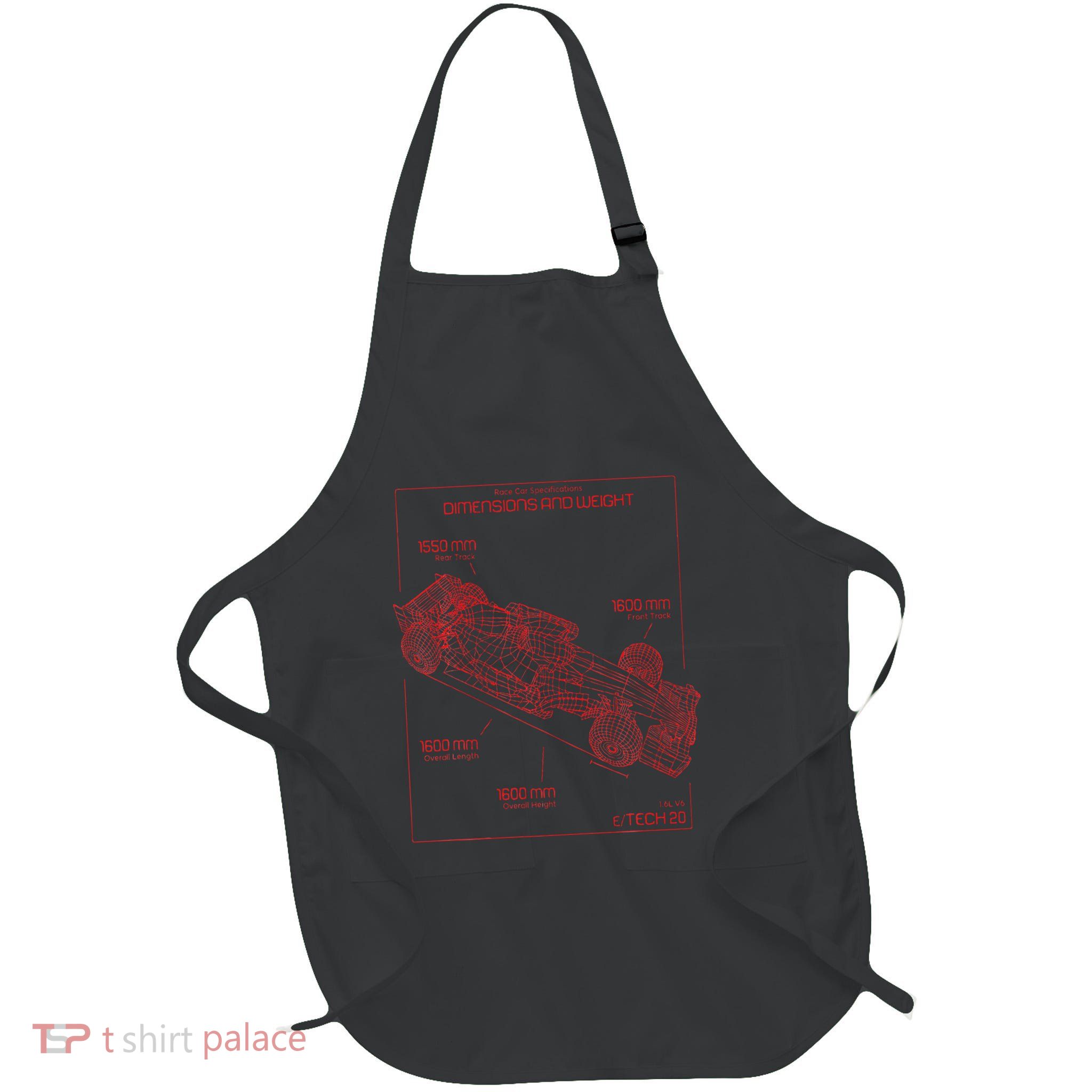 Formula Race Car Specifications Team Racing Fan Engineering Full-Length Apron With Pockets