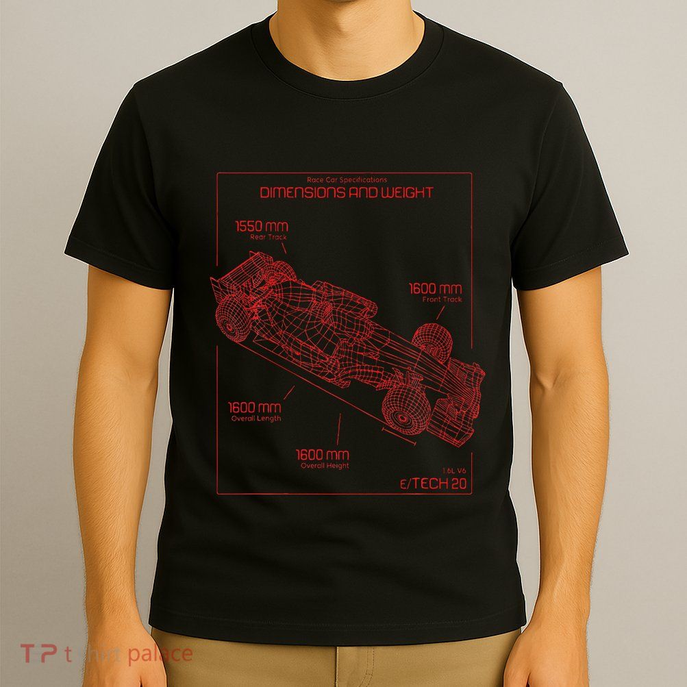 Formula Race Car Specifications Team Racing Fan Engineering T-Shirt