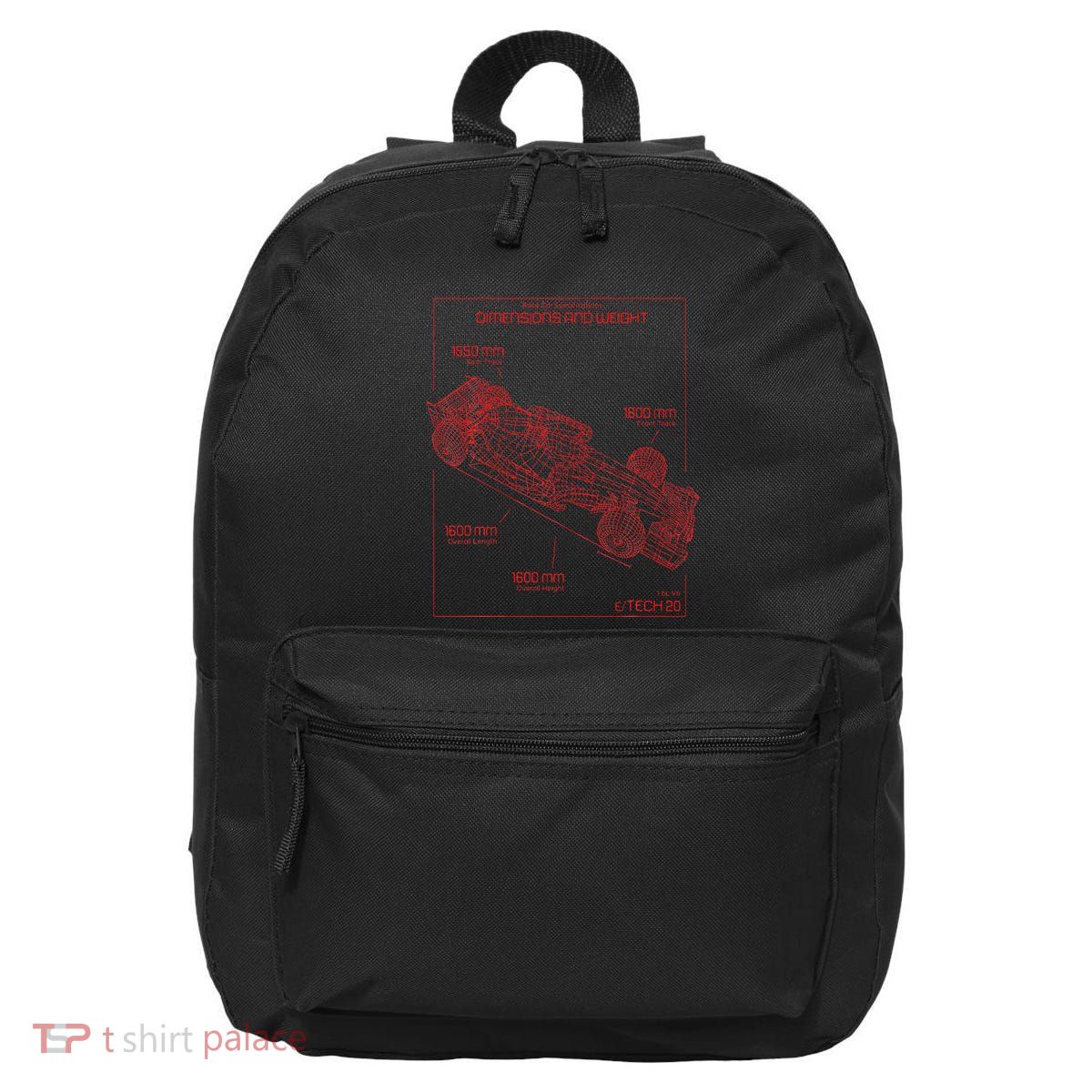 Formula Race Car Specifications Team Racing Fan Engineering 16 in Basic Backpack