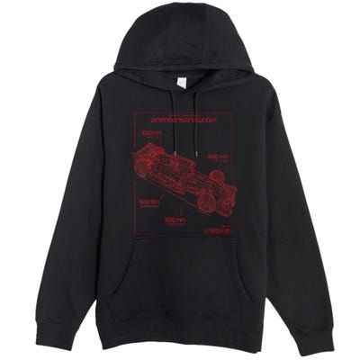 Formula Race Car Specifications Team Racing Fan Engineering Premium Pullover Hoodie