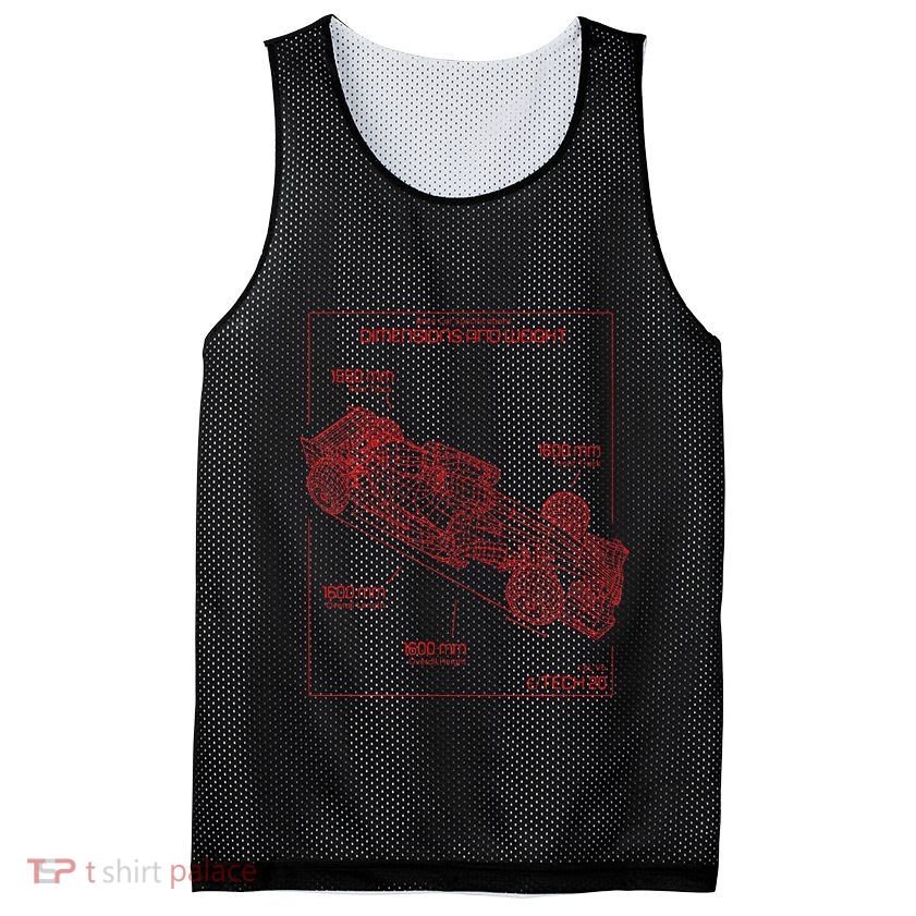 Formula Race Car Specifications Team Racing Fan Engineering Mesh Reversible Basketball Jersey Tank