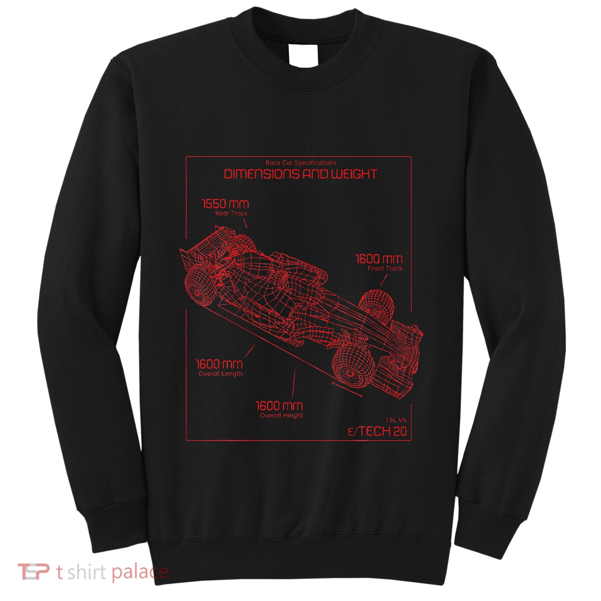 Formula Race Car Specifications Team Racing Fan Engineering Tall Sweatshirt