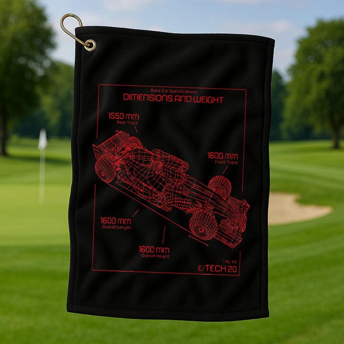 Formula Race Car Specifications Team Racing Fan Engineering Golf Towel