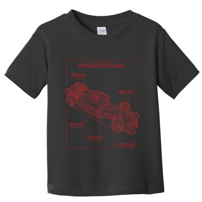 Formula Race Car Specifications Team Racing Fan Engineering Toddler T-Shirt