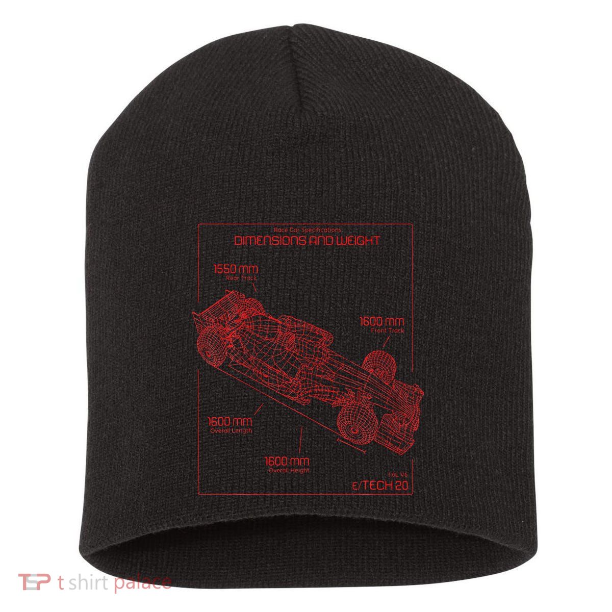 Formula Race Car Specifications Team Racing Fan Engineering Short Acrylic Beanie