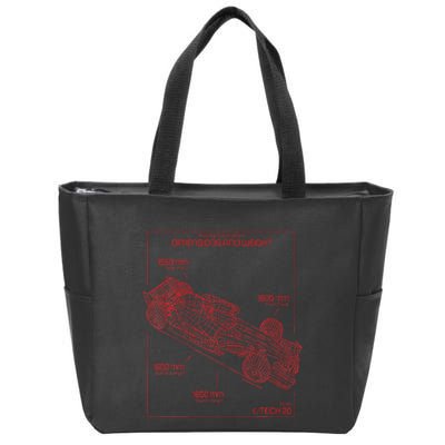 Formula Race Car Specifications Team Racing Fan Engineering Zip Tote Bag