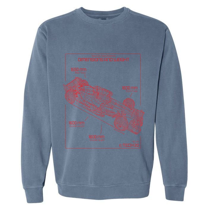 Formula Race Car Specifications Team Racing Fan Engineering Garment-Dyed Sweatshirt