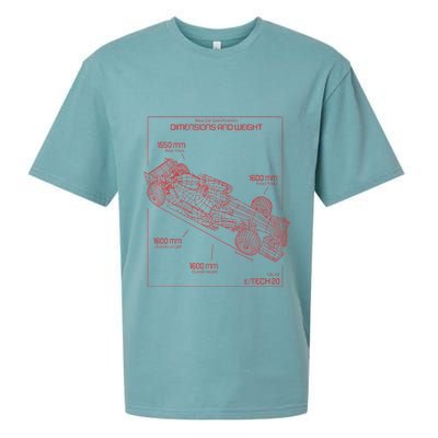 Formula Race Car Specifications Team Racing Fan Engineering Sueded Cloud Jersey T-Shirt