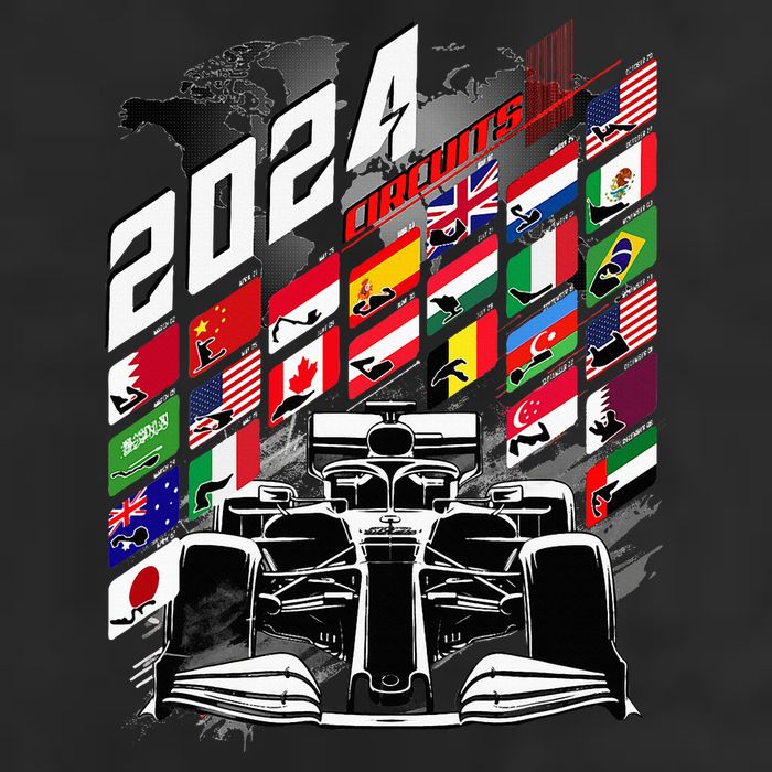 Formula Racing Circuit Schedule Gear 2024 Grand Prix Places Cool Comfort Performance Bucket Hat