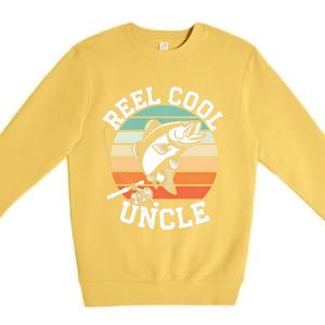 Fishing Reel Cool Uncle Funny Fishing Gift Gift Premium Crewneck Sweatshirt